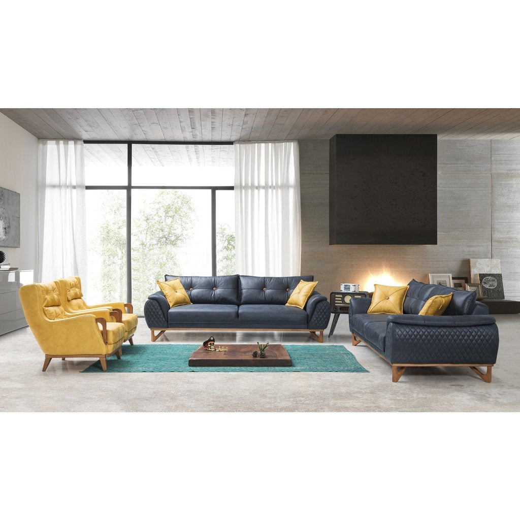 Carmen Navy Blue Sofa Set