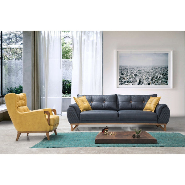 Carmen Navy Blue Sofa Set