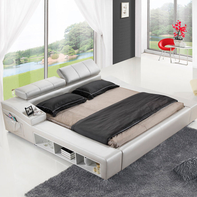 Storage Leather Bed