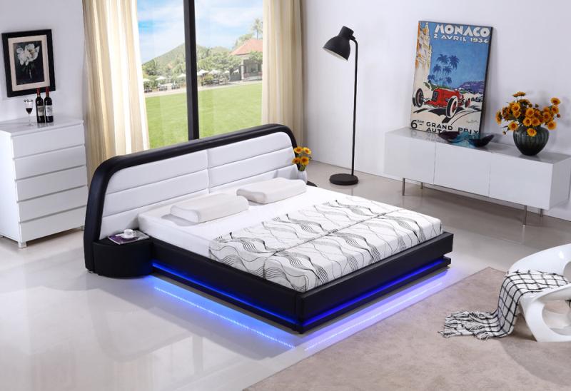 LED Leather Bed+Wireless Remote Control