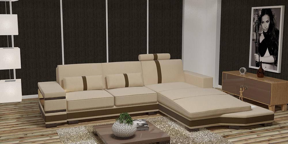 Leather L-Sofa