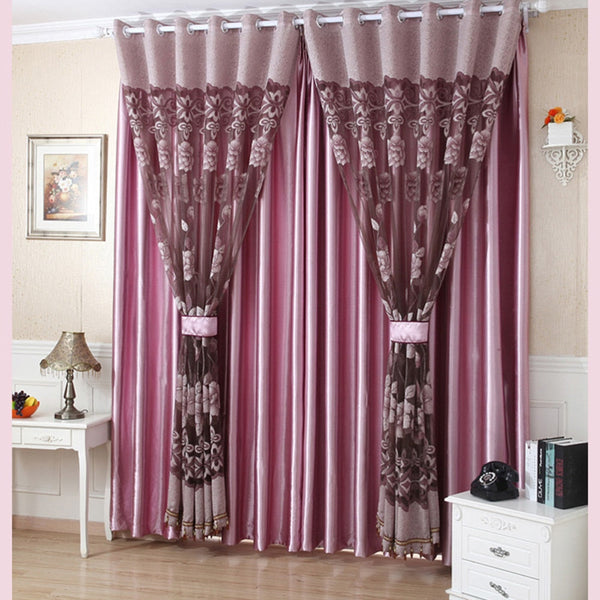 Stylish Flower Tulle Curtain.