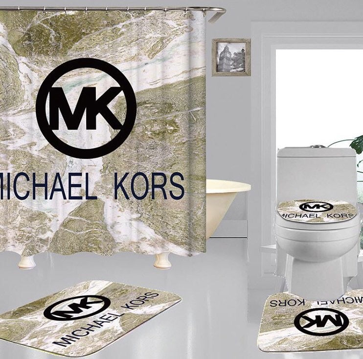 Shower Curtain & Mat Set.