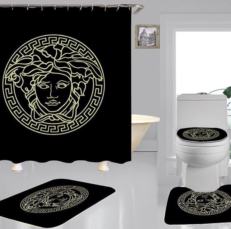 Shower Curtain & Mat Set.