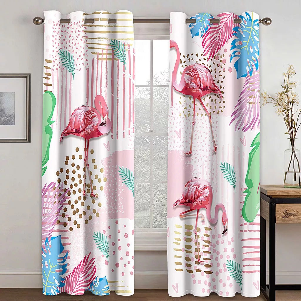 3D Flower Printed Curtain