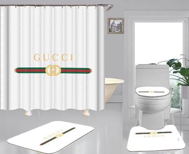 Shower Curtain & Mat Set.