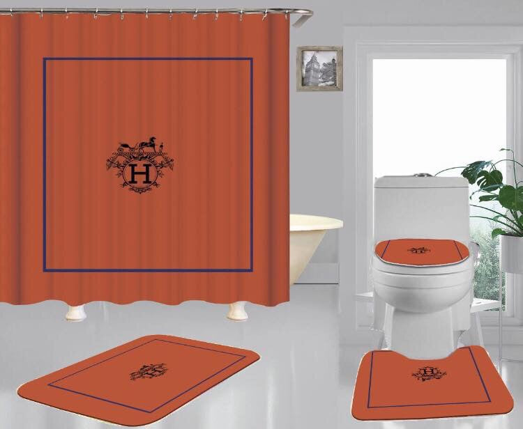 Shower Curtain & Mat Set.