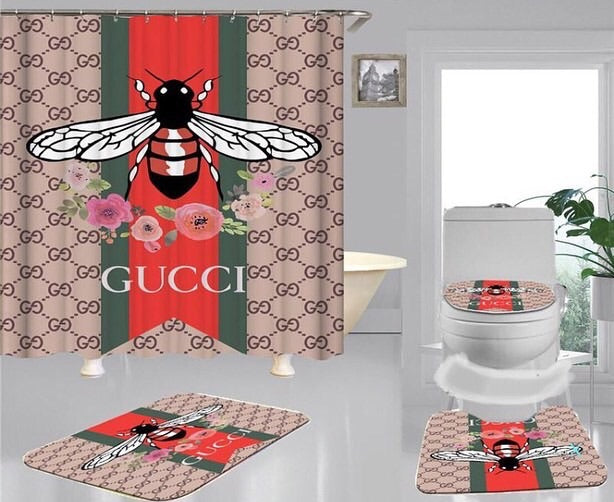 Shower Curtain & Mat Set.