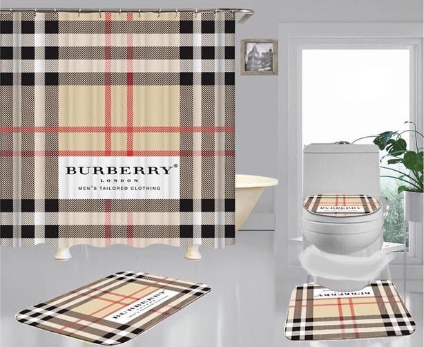 Shower Curtain & Mat Set.