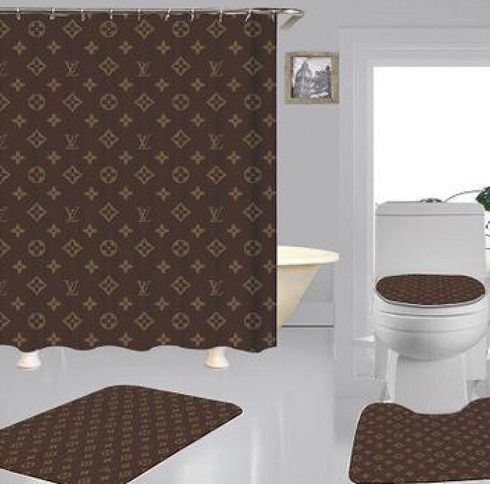 Shower Curtain & Mat Set.