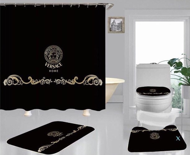 Shower Curtain & Mat Set.