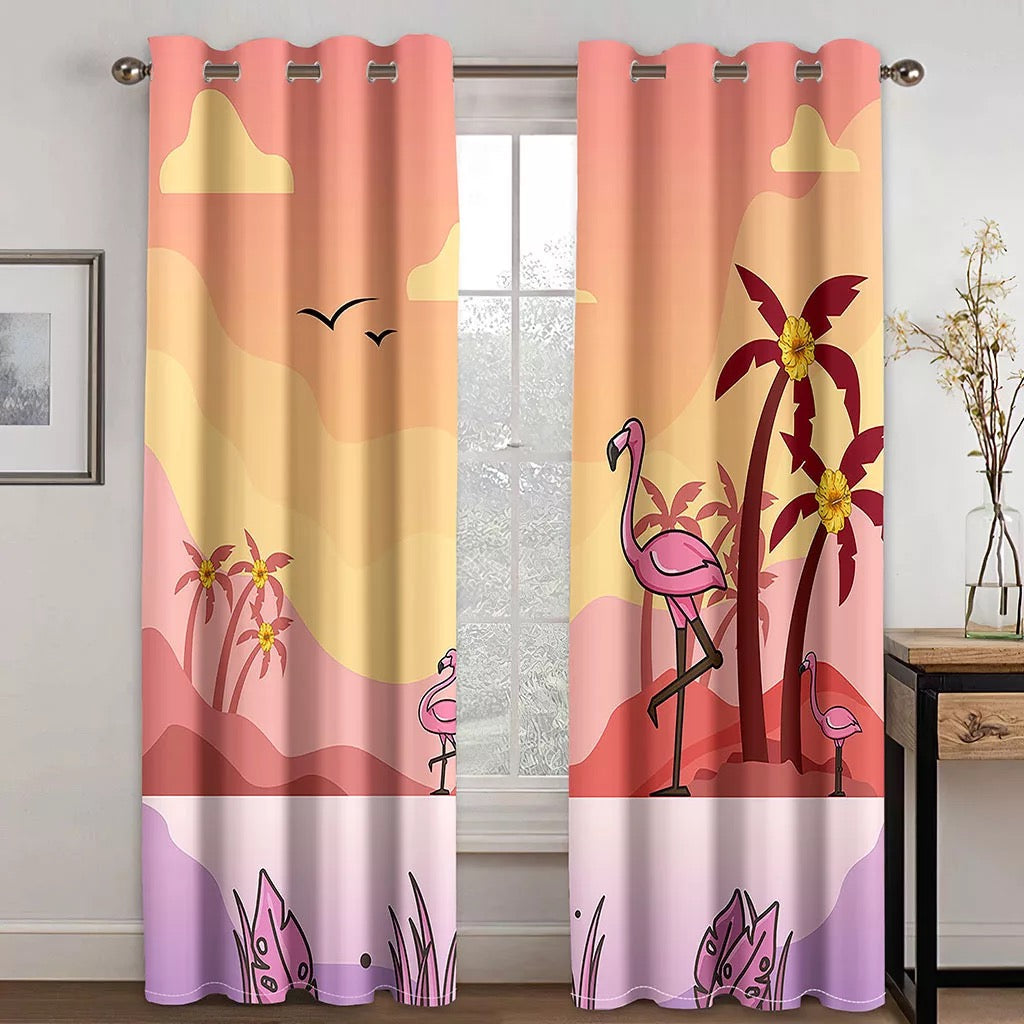 Flower Printed Curtain