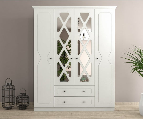 Wardrobe 4-Doors + 2-Drawers