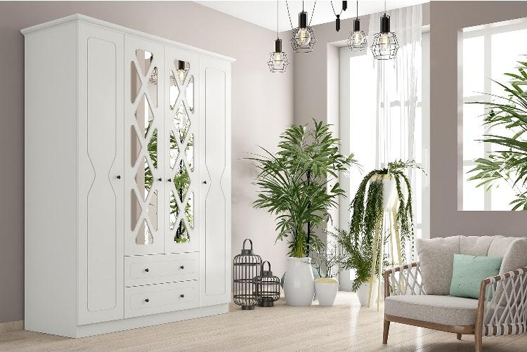 Wardrobe 4-Doors + 2-Drawers